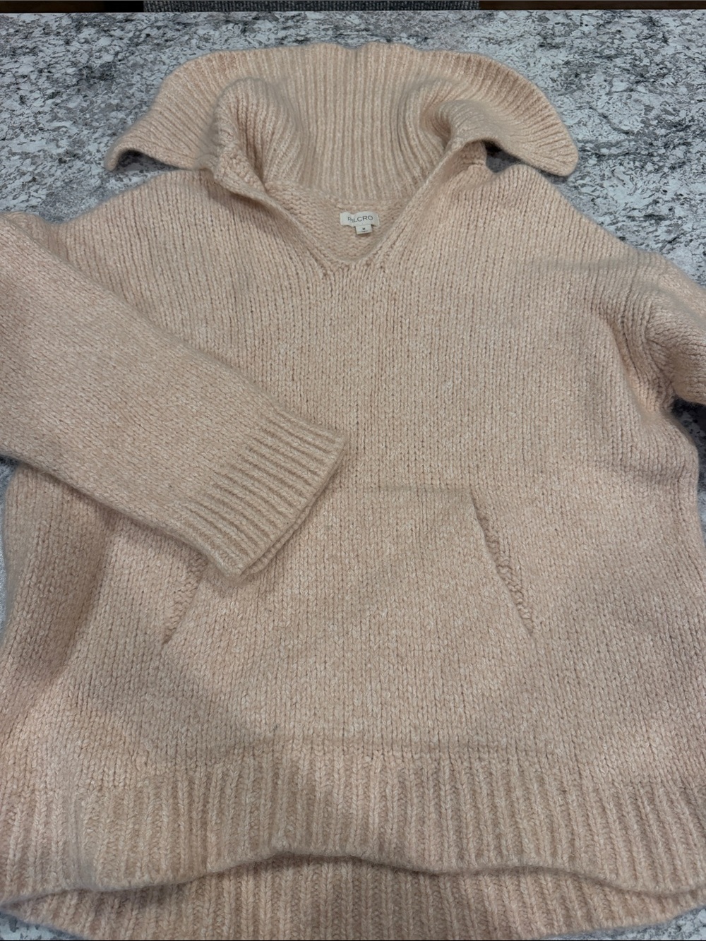 ANTHROPOLOGY - Pilcro V-Neck Hooded Sweater in Blush Pink
